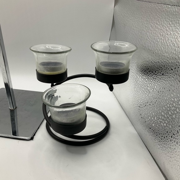 Metal Triple Tealight Candle - Picture 3 of 7